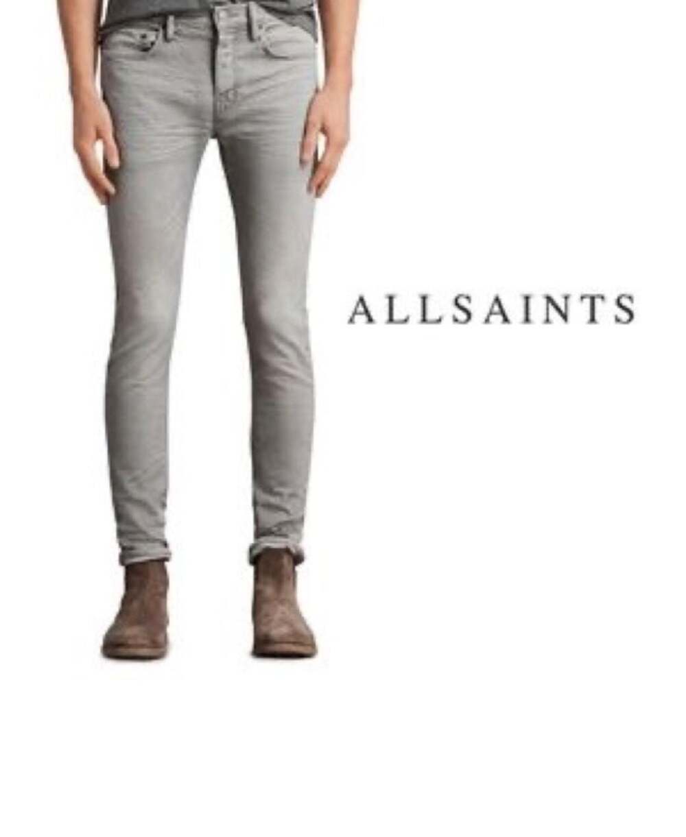 AllSaints Cigarette Skinny Jeans W34 Light Grey